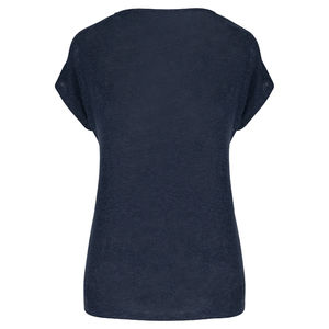 T-shirt lin col V F | T-shirt publicitaire Navy Blue 7