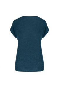 T-shirt lin col V F | T-shirt publicitaire Peacock blue 2