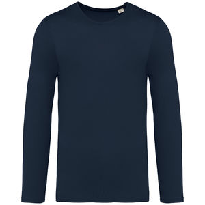 T-shirt manches longues coton bio | T-shirt publicitaire Washed navy blue 2