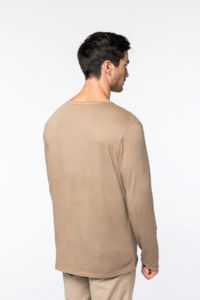 T-shirt manches longues coton bio | T-shirt publicitaire Washed Sienna