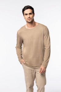 T-shirt manches longues coton bio | T-shirt publicitaire Washed Sienna 5