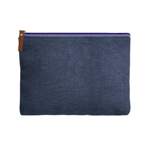 Trousse en jute | Trousse de voyage publicitaire Bleu marine