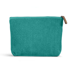 Trousse en jute | Trousse de voyage publicitaire Vert Turquoise 2